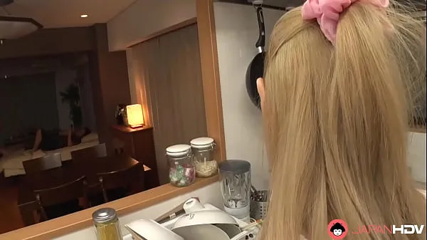 Steamy Japanese Housewife Blowjob in Kitchen | Deepthroat Action